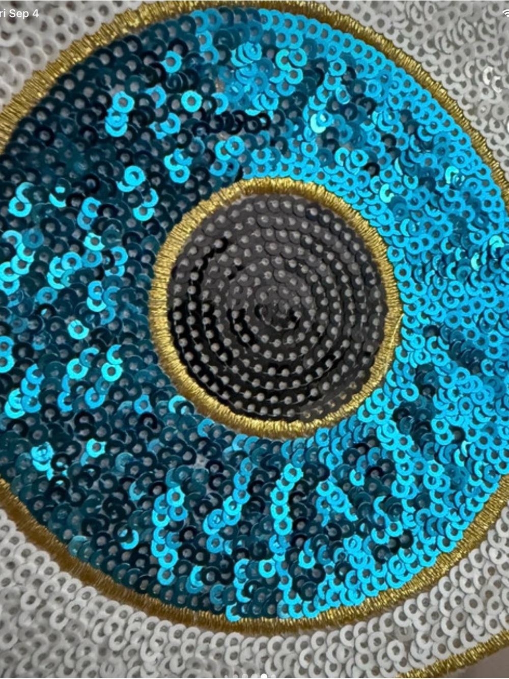 Patch Sequin Evil Eye - Blue and Gold